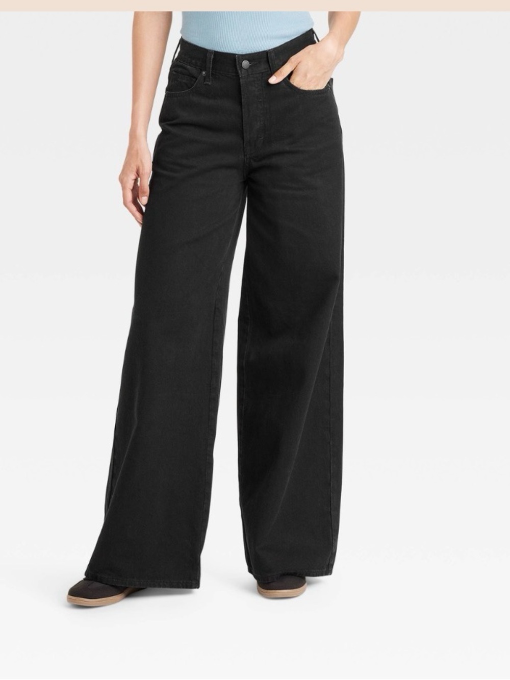 NEW Universal Thread Black Mid-Rise SUPER Wide Leg Jeans SO SOFT & LIGHTWEIGHT 6